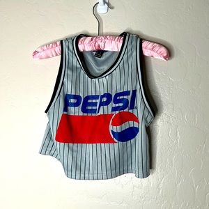 Pepsi crop top jersey style shirt